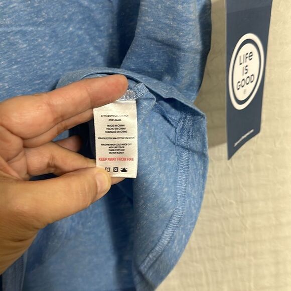 Life is Good TAKE IT OUTSIDE Blue 2 Piece Sleep Shirt & Shorts PJ Set - Picture 14 of 16